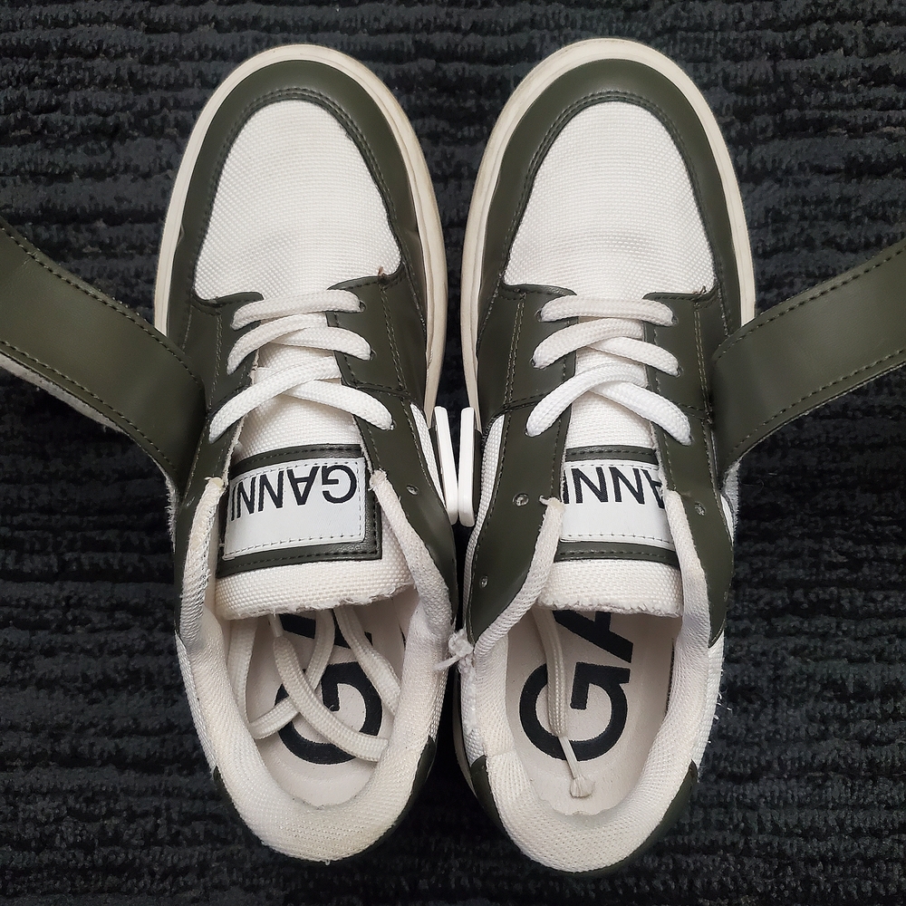 GANNI Size 38/8US Green/White
Sporty Mix Distressed Platform Low Top Sneakers - Picture 3 of 8